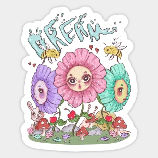 Hypno Flowers By JellyB Sticker